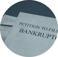 Bankruptcy petition on a table